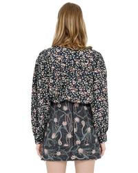 Isabel Marant Floral Print Silk Satin Shirt