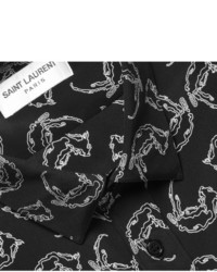 Saint Laurent Rat Print Silk Shirt