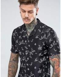 Asos Regular Fit Silk Shirt With Floral Print