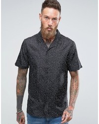 Asos Regular Fit Silk Shirt With Polka Dot Print