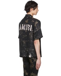 Amiri Black Army Stencil Camp Shirt