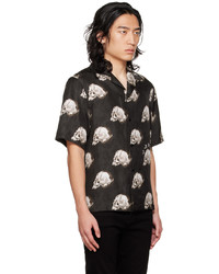 Amiri Black Wes Lang Edition All Over Skull Shirt