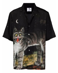 Endless Joy Il Gatto Pazzo Short Sleeve Silk Shirt