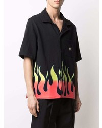 GALLERY DEPT. Parker Flame Print Silk Shirt
