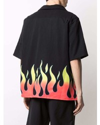 GALLERY DEPT. Parker Flame Print Silk Shirt