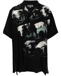 Yohji Yamamoto Photographic Print Short Sleeved Silk Shirt