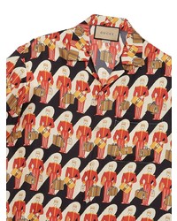 Gucci Porter Print Silk Twill Shirt