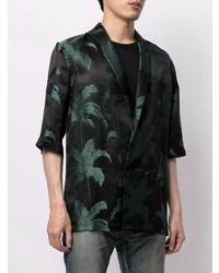 Saint Laurent Shawl Lapel Silk Jacquard Shirt