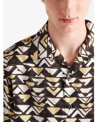 Prada Triangle Print Silk Shirt