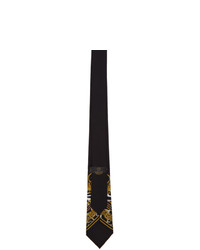 Versace Black Barocco Print Tie