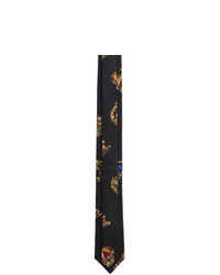 Dolce and Gabbana Black Silk Crown Tie