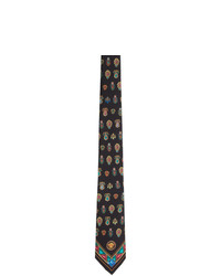 Versace Black Silk Printed Tie