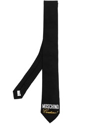 Moschino Couture Logo Print Silk Tie