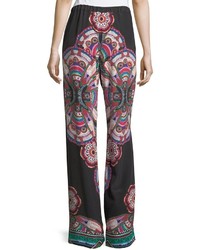 Roberto Cavalli Drawstring Printed Silk Pants