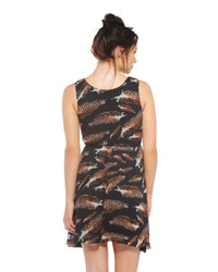 AX Paris Animal Feather Print Chiffon Sleeveless Dress Online