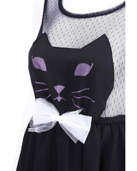 Romwe Cat Face Black Dress