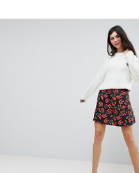 Asos Tall Skater Skirt In Cherry Print
