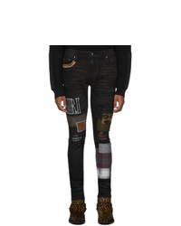 Amiri Black Grunge Patch Medium Crafted Jeans