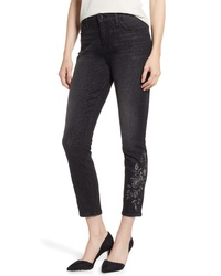 Jen7 Embroidered Ankle Skinny Jeans