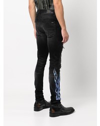 Amiri Flame Detail Skinny Cut Jeans