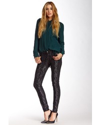 7 For All Mankind Gwenevere Gold Snake Print Skinny Jean