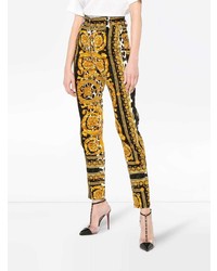 Versace High Waist Patterned Skinny Jeans
