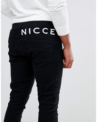 Nicce London Nicce Skinny Fit Jeans In Black With Logo