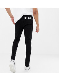 Nicce London Nicce Skinny Fit Jeans In Black With Logo To Asos