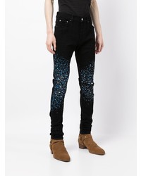 Amiri Paint Splatter Print Skinny Cut Jeans