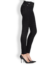 7 For All Mankind Pieced Jacquard Skinny Jeans