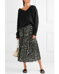 Isabel Marant Grifol Printed Silk Blend Wrap Midi Skirt Black