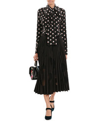 MSGM Pleated Skirt With Spot Print