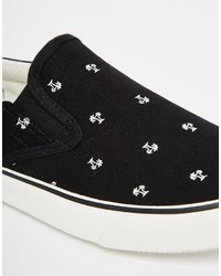 Brave Soul Slip On Sneakers With Palm Print