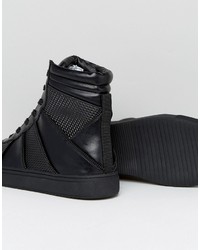 Religion Zipper Hi Top Sneakers In Black