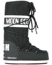 Black Print Snow Boots