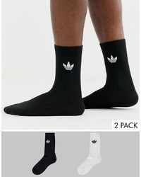 adidas Originals 2 Pack Sock In Monochrome