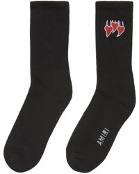 Amiri Black 3 Hearts Socks