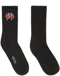 Amiri Black 3 Hearts Socks