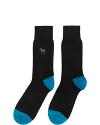 Ps By Paul Smith Black And Blue Zebra Socks