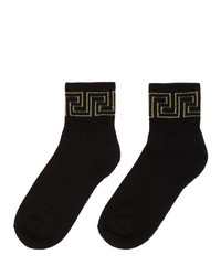 Versace Black And Gold Greta Empire Socks