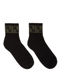 Versace Black And Gold Greta Empire Socks