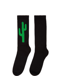 Palm Angels Black And Green Cactus Socks