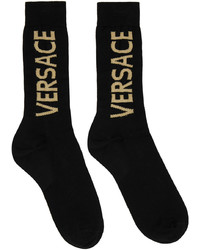 Versace Black Cotton Socks