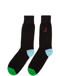 Paul Smith Black Embroidered Chilli Socks