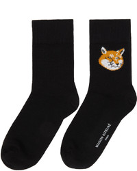 MAISON KITSUNÉ Black Fox Head Socks