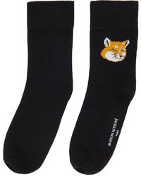 MAISON KITSUNÉ Black Fox Head Socks