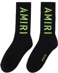 Amiri Black Green Stencil Socks