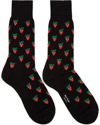 Paul Smith Black Mini Strawberry Socks