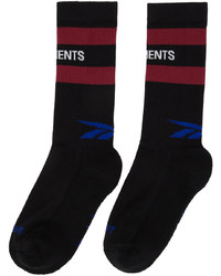 Vetements Black Red Reebok Edition Iconic Logo Socks