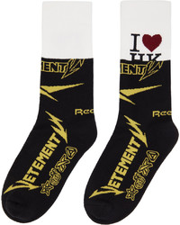 Vetements Black Reebok Edition Socks